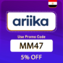 Ariika Egypt Coupon Code (MM47) Enjoy Up To 70% OFF